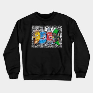 Graffiti Style Spraycans Characters Crewneck Sweatshirt